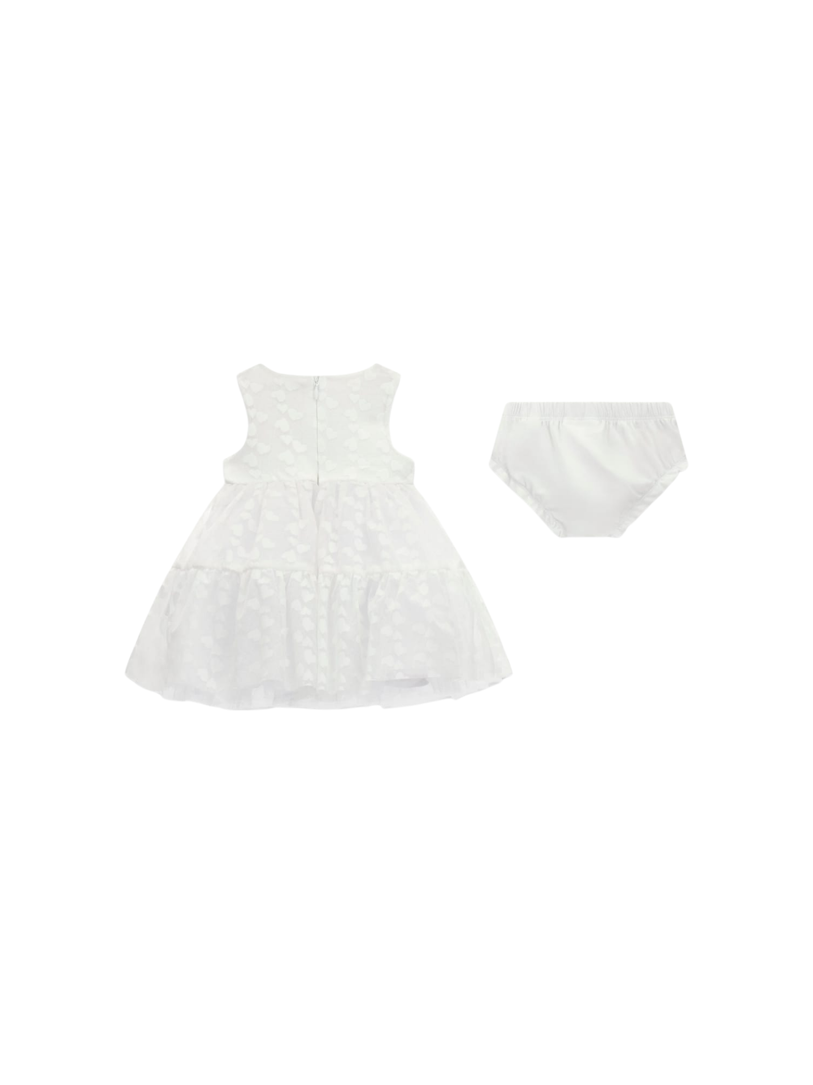 Abito con culotte Guess bianco con ricami e cuoricini - Image 2