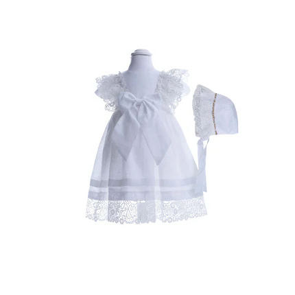 Abito da cerimonia Marlù bianco con cappellino