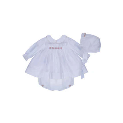 Abito Marlù bianco con cappellino e culotte