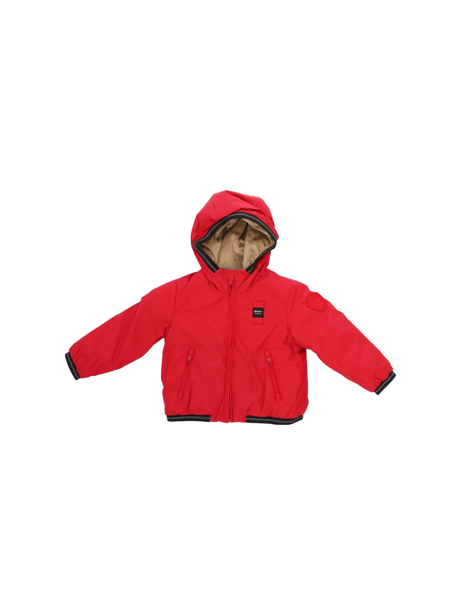 Giubbino neonato Blauer edith rosso con cappuccio