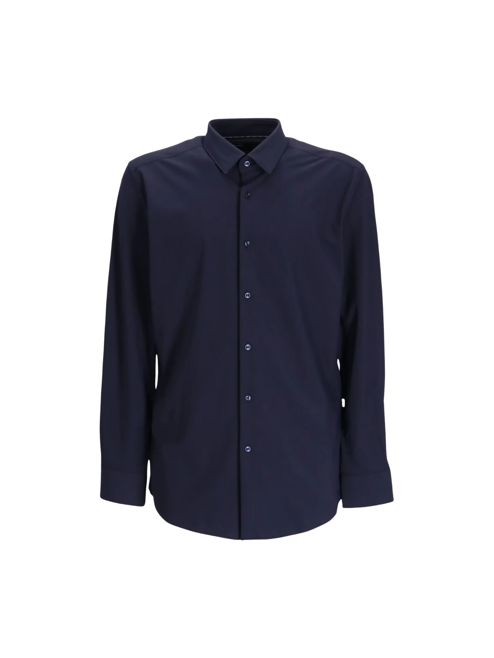 Camicia blu navy con colletto a punta