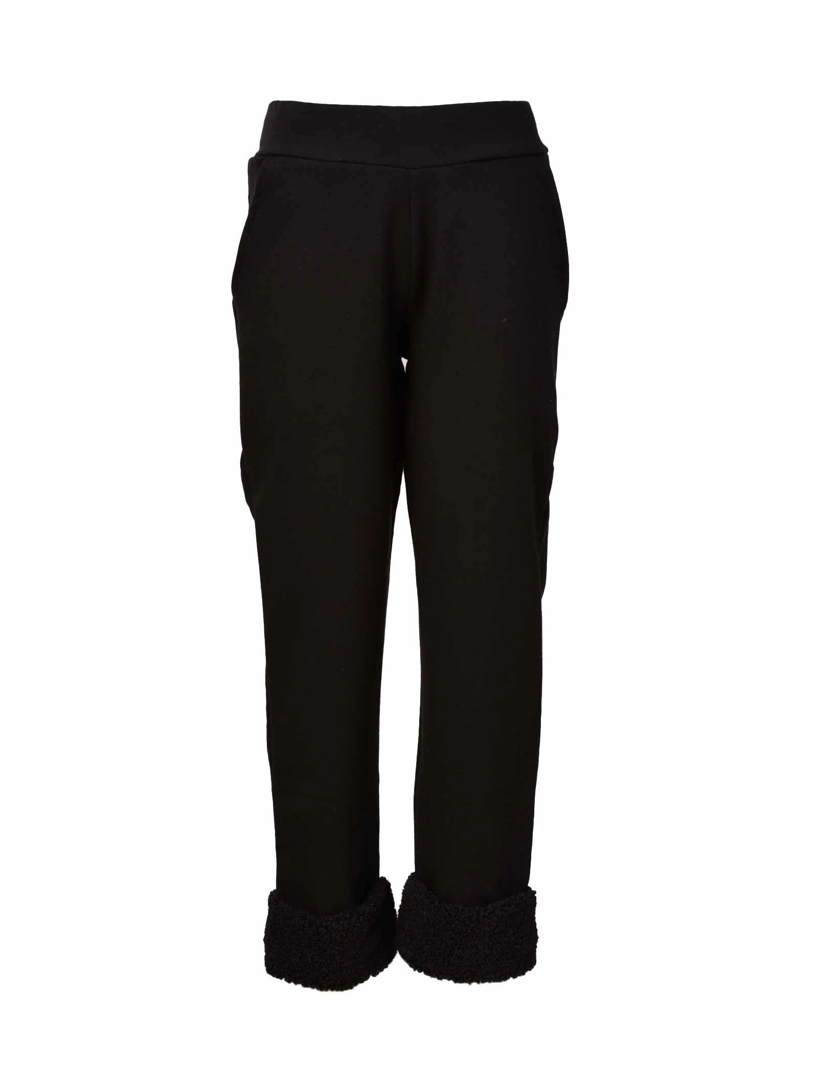 Pantalone nero con pelliccia