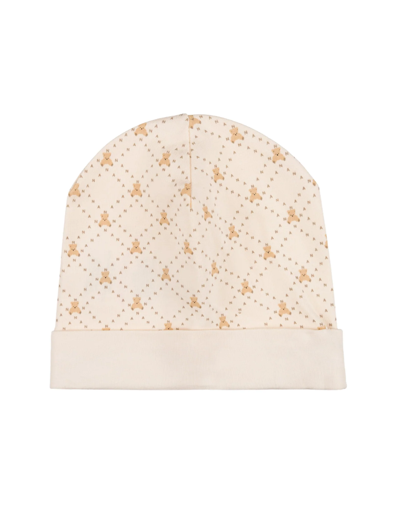 Cappello Nanan beige con orsetti all over