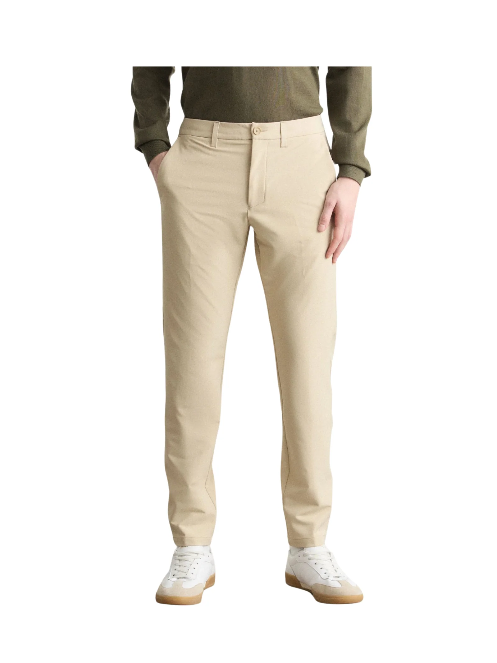 Pantalone slim fit Boss beige idrorepellente