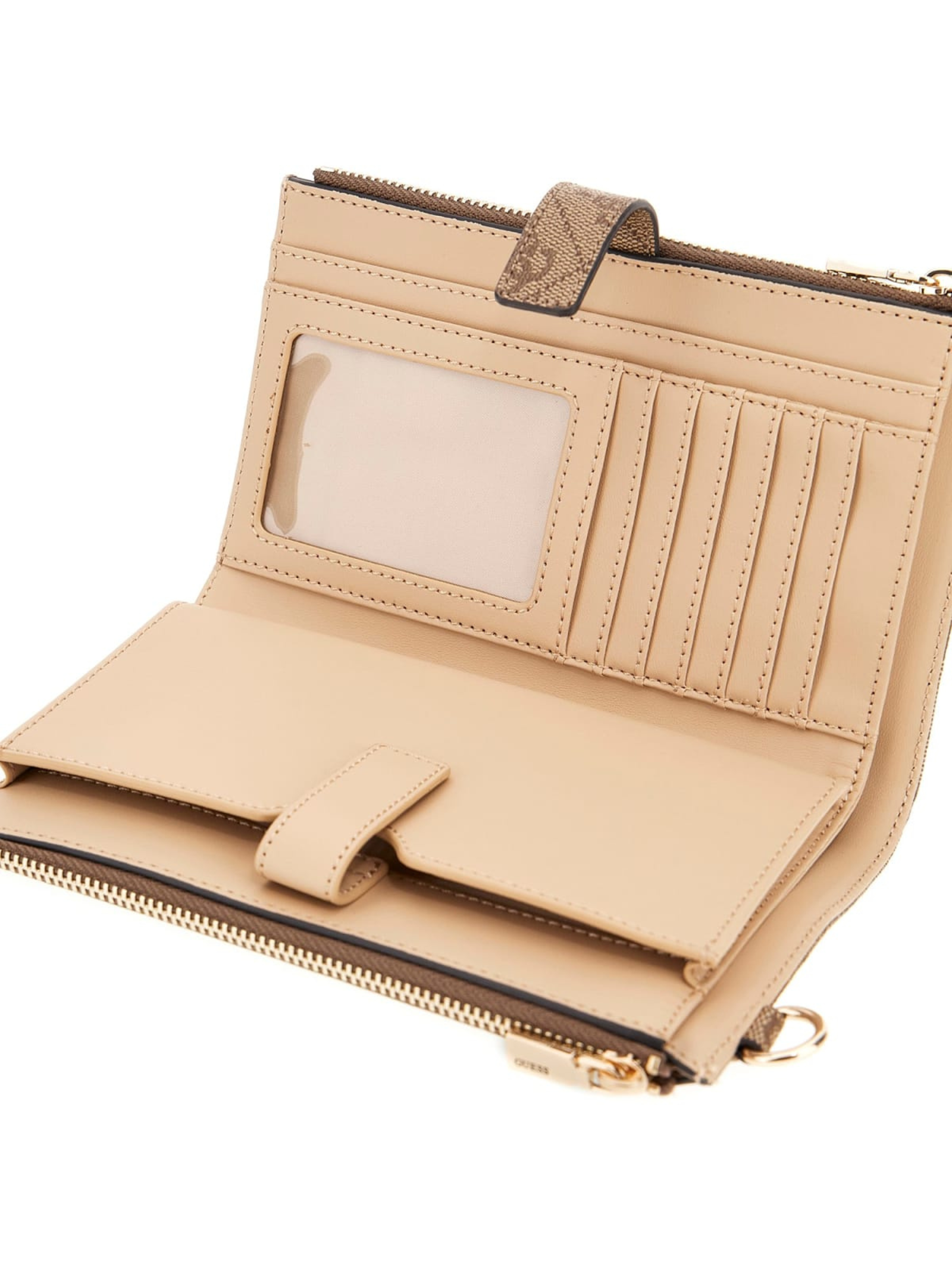 Portafoglio medio Guess marrone con logo 4G all over - Image 3