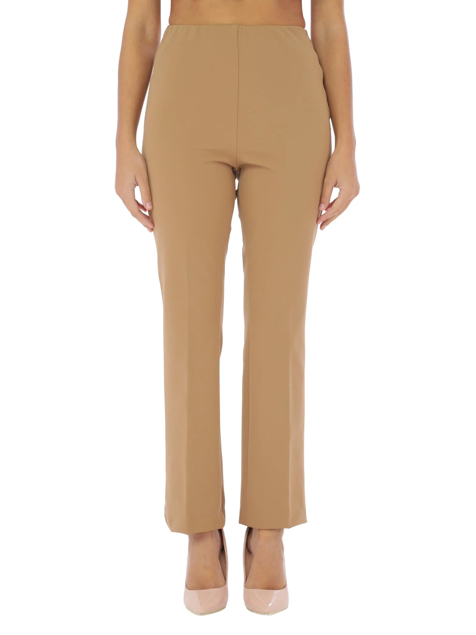 Pantaloni cammello a zampetta